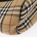 BURBERRY Nova Check Pet Carry Canvas Beige Silver Auth BA9738-8