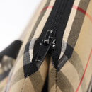 BURBERRY Nova Check Pet Carry Canvas Beige Silver Auth BA9738-9