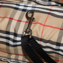 BURBERRY Nova Check Pet Carry Canvas Beige Silver Auth BA9738-11