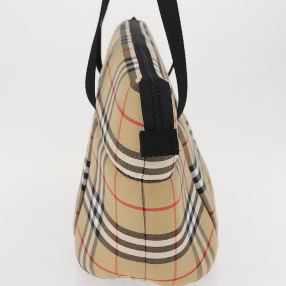 BURBERRY Nova Check Pet Carry Canvas Beige Silver Auth BA9738