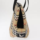 BURBERRY Nova Check Pet Carry Canvas Beige Silver Auth BA9738-4