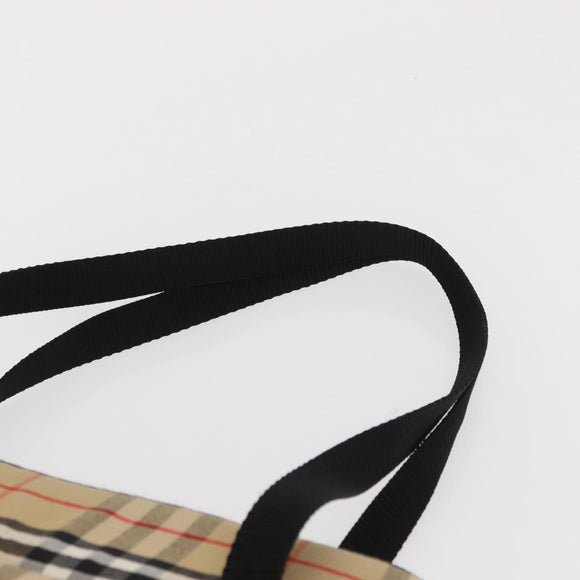 BURBERRY Nova Check Pet Carry Canvas Beige Silver Auth BA9738