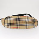 BURBERRY Nova Check Pet Carry Canvas Beige Silver Auth BA9738-5
