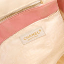 CHANEL Tragetasche Canvas Weiß Gold CC Auth BA9739-17