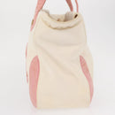 CHANEL Tragetasche Canvas Weiß Gold CC Auth BA9739-3