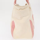 CHANEL Tragetasche Canvas Weiß Gold CC Auth BA9739-4