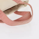 CHANEL Tragetasche Canvas Weiß Gold CC Auth BA9739-7