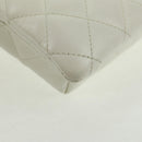 CHANEL Matelasse Cambon Line Shoulder Bag Leather White Black CC Auth BA9742V-17