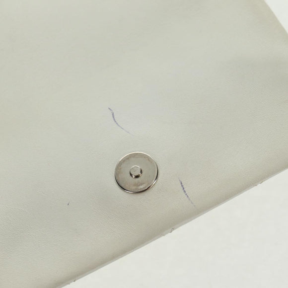 CHANEL Matelasse Cambon Line Shoulder Bag Leather White Black CC Auth BA9742V