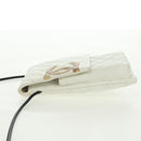 CHANEL Matelasse Cambon Line Shoulder Bag Leather White Black CC Auth BA9742V-4