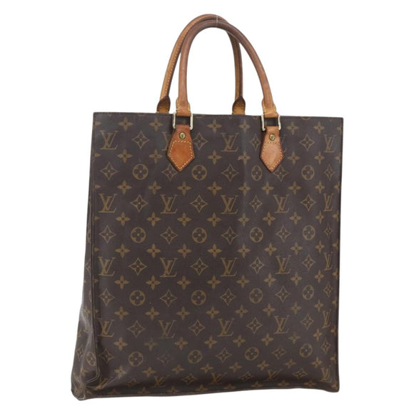 LOUIS VUITTON Monogram Sac Plat Hand Bag M51140 LV Auth BA9754