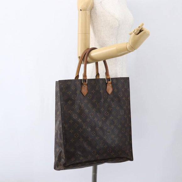 LOUIS VUITTON Monogram Sac Plat Hand Bag M51140 LV Auth BA9754