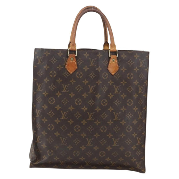 LOUIS VUITTON Monogram Sac Plat Hand Bag M51140 LV Auth BA9754