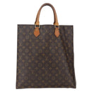 LOUIS VUITTON Monogram Sac Plat Hand Bag M51140 LV Auth BA9754-3