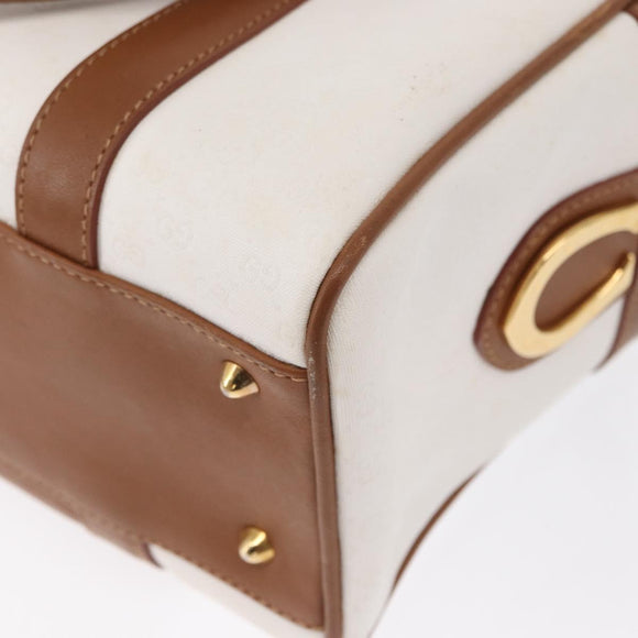 GUCCI Micro GG Supreme Hand Bag PVC White Gold 000 39 0158 Auth BA9761
