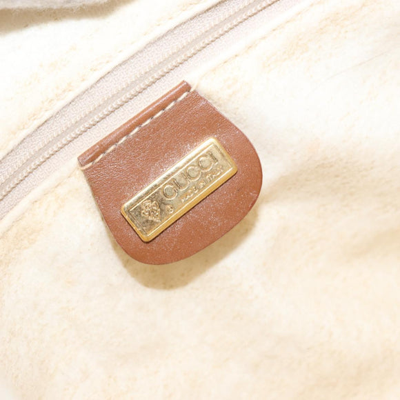 GUCCI Micro GG Supreme Hand Bag PVC White Gold 000 39 0158 Auth BA9761
