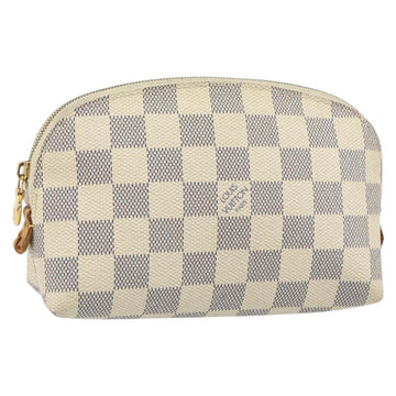 LOUIS VUITTON Damier Azur Pochette Cosmetic PM Pouch N60024 LV Auth BA9776