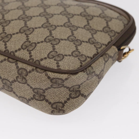 GUCCI GG Supreme Shoulder Bag PVC Beige Gold 119 02 068 Auth BA9786