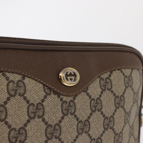 GUCCI GG Supreme Shoulder Bag PVC Beige Gold 119 02 068 Auth BA9786