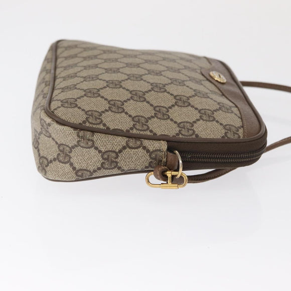 GUCCI GG Supreme Shoulder Bag PVC Beige Gold 119 02 068 Auth BA9786