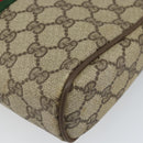 GUCCI GG Supreme Web Sherry Line Clutch Bag PVC Beige Gold 89 01 012 Auth BA9787-15