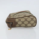 GUCCI GG Supreme Web Sherry Line Clutch Bag PVC Beige Gold 89 01 012 Auth BA9787-4