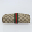 GUCCI GG Supreme Web Sherry Line Clutch Bag PVC Beige Gold 89 01 012 Auth BA9787-6