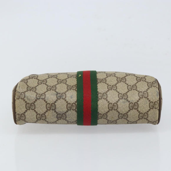GUCCI GG Supreme Web Sherry Line Clutch Bag PVC Beige Gold 89 01 012 Auth BA9787