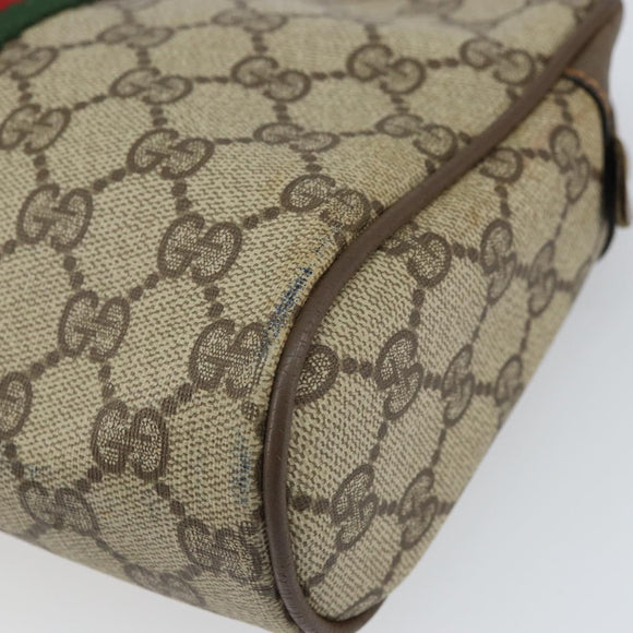 GUCCI GG Supreme Web Sherry Line Clutch Bag PVC Beige Gold 89 01 012 Auth BA9787