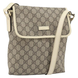 GUCCI GG Supreme Shoulder Bag PVC Beige Gold 223666 Auth BA9788