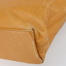 CHANEL Tote Bag Leather Orange Gold CC Auth BA9790-14