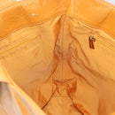 CHANEL Tote Bag Leather Orange Gold CC Auth BA9790-19
