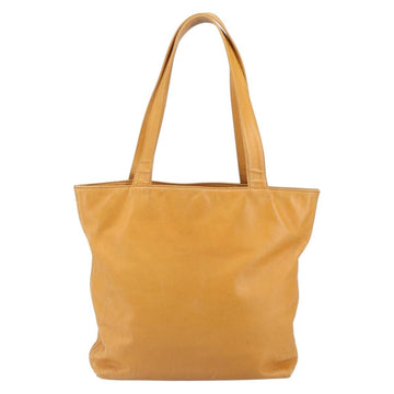 CHANEL Tote Bag Leather Orange Gold CC Auth BA9790 - 0