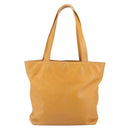 CHANEL Tote Bag Leather Orange Gold CC Auth BA9790-2