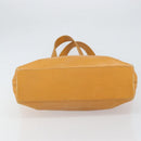 CHANEL Tote Bag Leather Orange Gold CC Auth BA9790-5