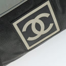 CHANEL Boston Bag Nylon Black Gray CC Auth BA9791-17