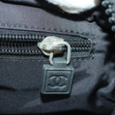CHANEL Boston Bag Nylon Black Gray CC Auth BA9791-21