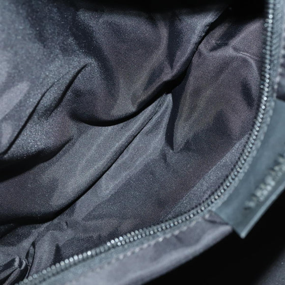 CHANEL Boston Bag Nylon Black Gray CC Auth BA9791