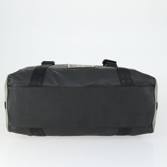 CHANEL Boston Bag Nylon Black Gray CC Auth BA9791