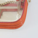 CHANEL Chain Shoulder Bag Vinyl Clear Gold CC Auth BA9792-12