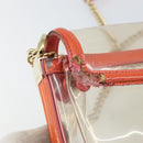 CHANEL Chain Shoulder Bag Vinyl Clear Gold CC Auth BA9792-14