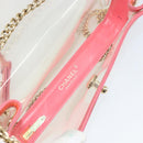 CHANEL Chain Shoulder Bag Vinyl Clear Gold CC Auth BA9792-18