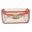 CHANEL Chain Shoulder Bag Vinyl Clear Gold CC Auth BA9792-2