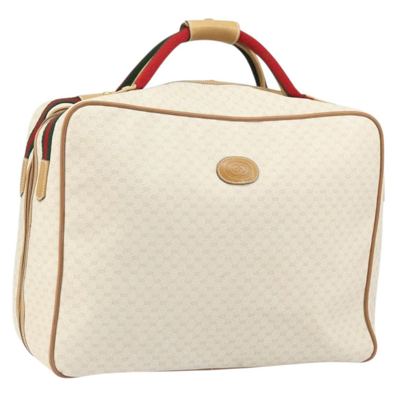 GUCCI Micro GG Supreme Web Sherry Line Bag PVC White 012 4863 39 Auth BA9793