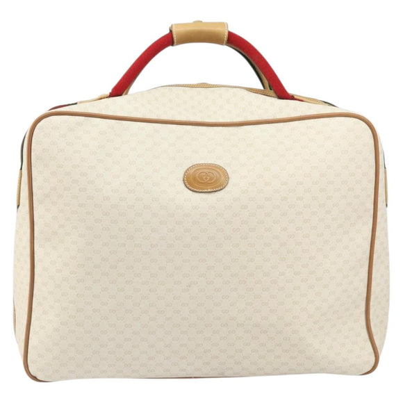 GUCCI Micro GG Supreme Web Sherry Line Bag PVC White 012 4863 39 Auth BA9793