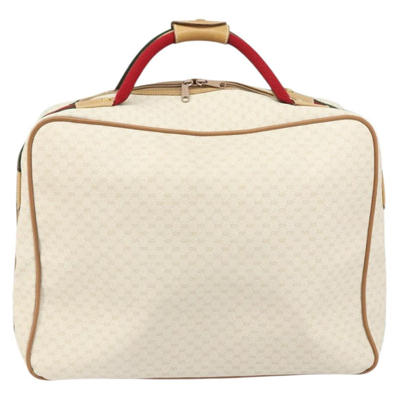GUCCI Micro GG Supreme Web Sherry Line Bag PVC White 012 4863 39 Auth BA9793