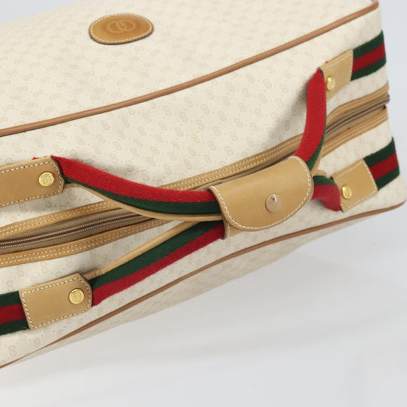 GUCCI Micro GG Supreme Web Sherry Line Bag PVC White 012 4863 39 Auth BA9793