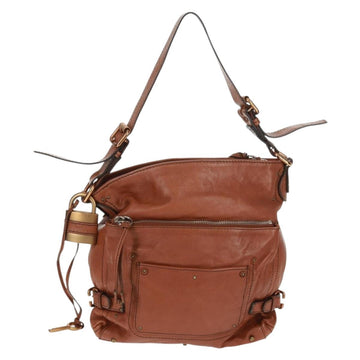 Chloe Paddington Shoulder Bag Leather Brown Gold Silver Auth BA9794V - 0