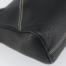Salvatore Ferragamo Umhängetasche Leder Schwarz Silber Auth BA9797-14