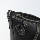Salvatore Ferragamo Umhängetasche Leder Schwarz Silber Auth BA9797-17